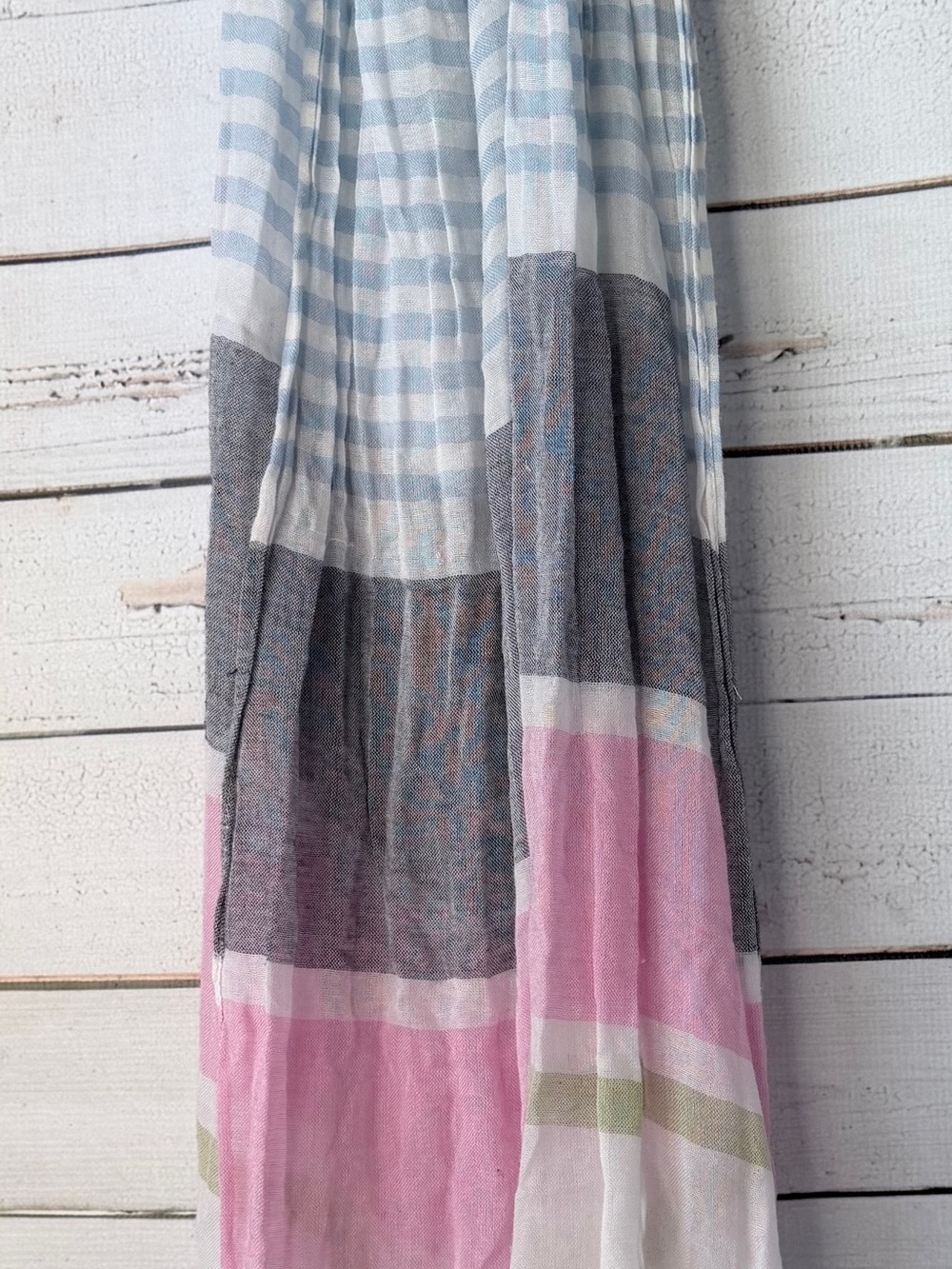 Charming Charlie White and Light Green Scarf